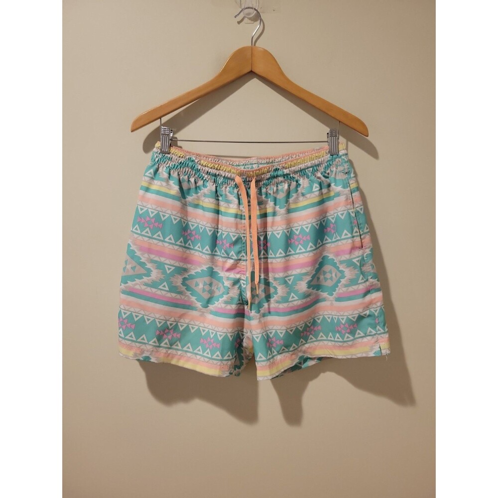 Chubbies The En Fuegos Swim Trunks Men’s L 5.5" Inseam Aztec Geometric Pastel